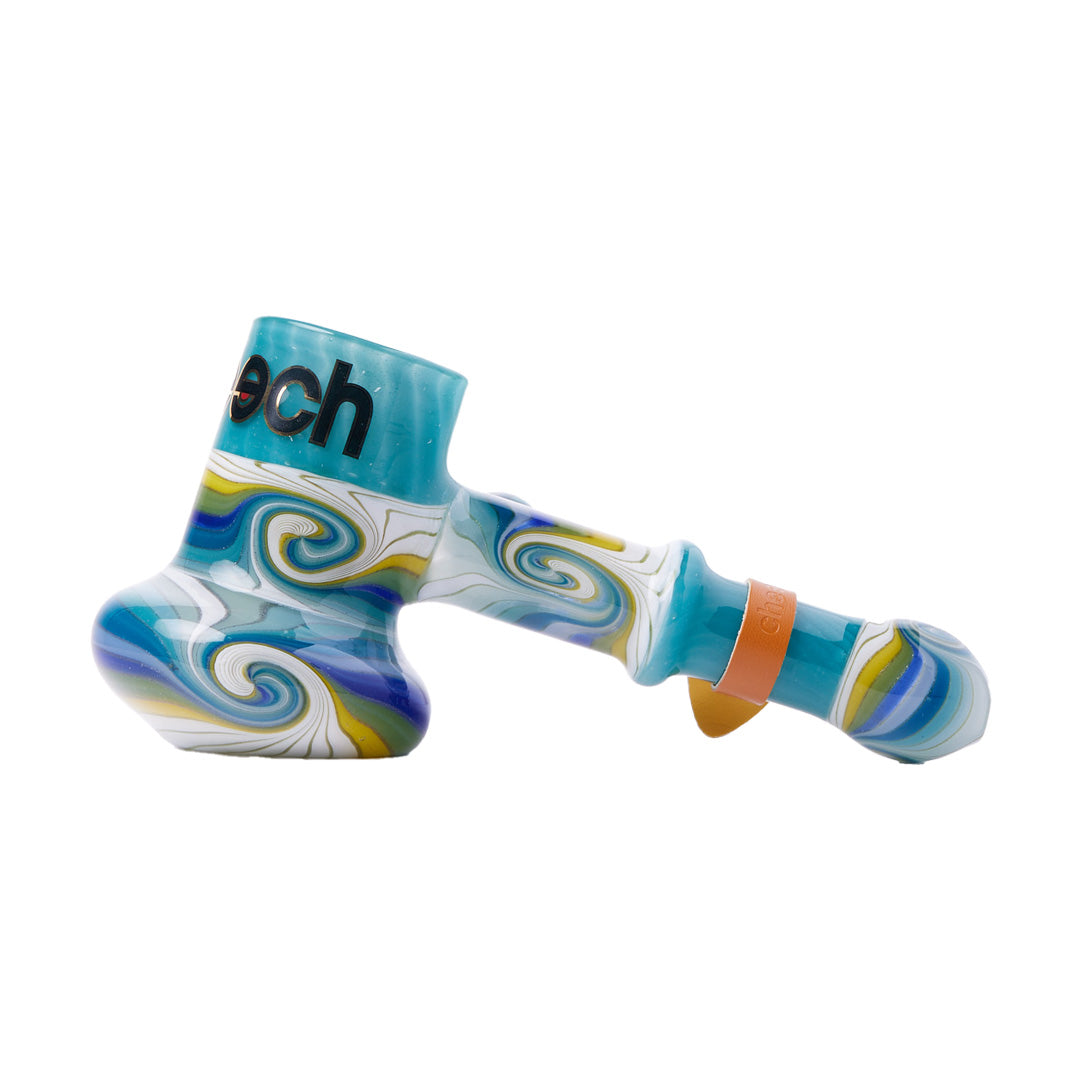 Cheech Glass Wig Wag Bubbler with Colorful Swirl Patterns - Side View