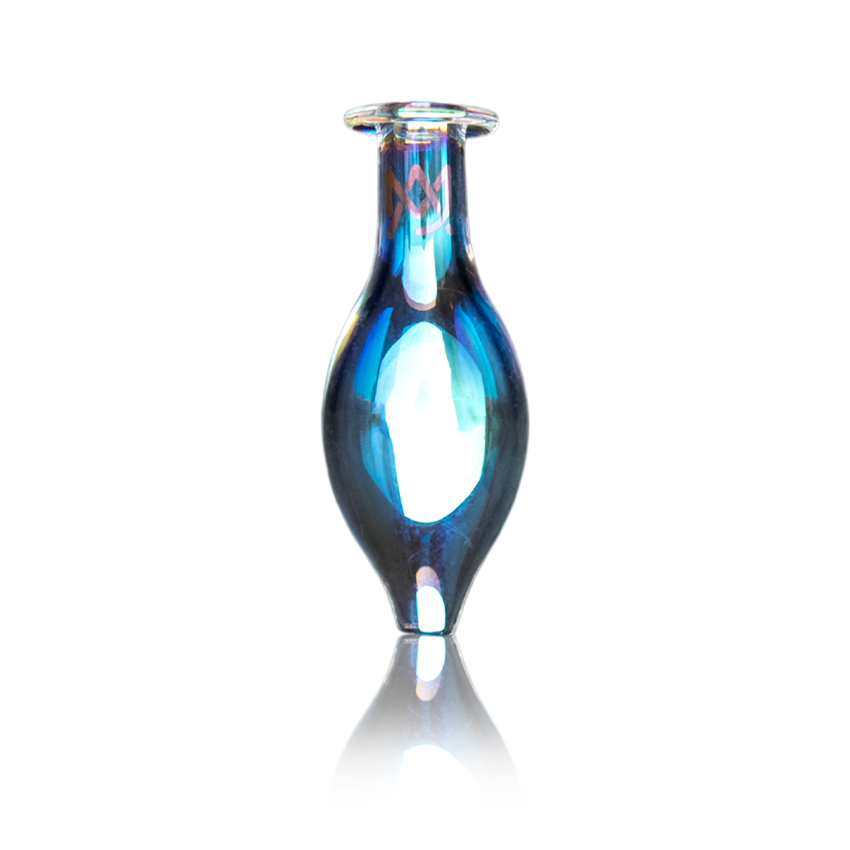 MJ Arsenal Iridescent Universal Bubble Cap for Dab Rigs, Front View on White Background