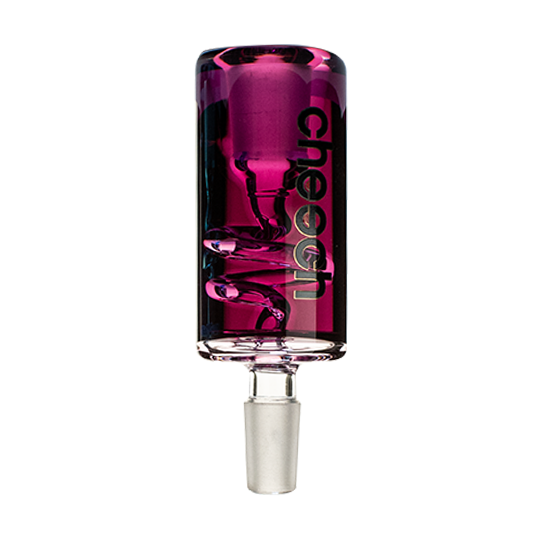 Cheech Glass 14mm Glycerin Adapter in Purple, Front View, for Cooling Dab Rig Smoke