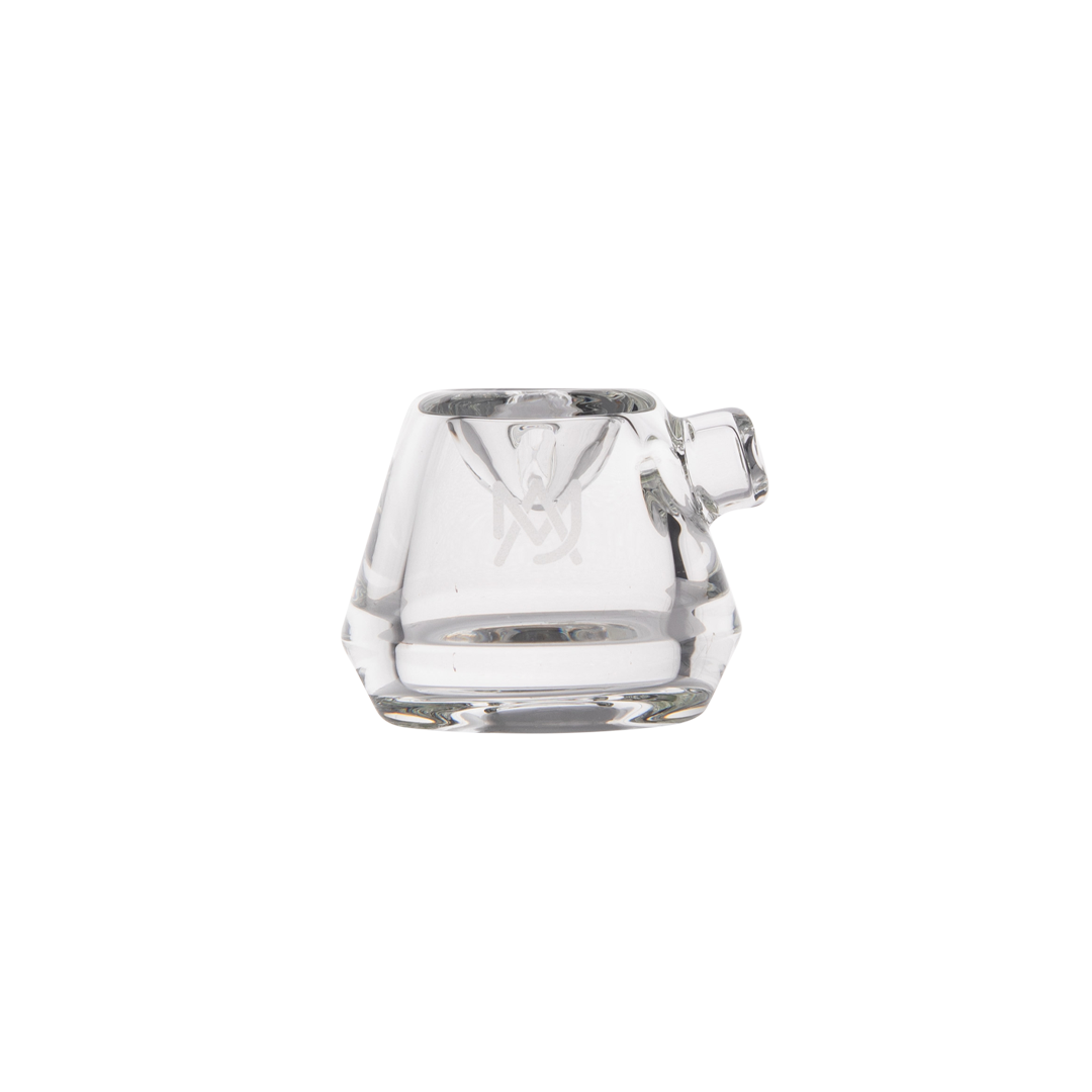 MJ Arsenal Kettle Hand Pipe - Clear Glass with Front View - Compact and Portable