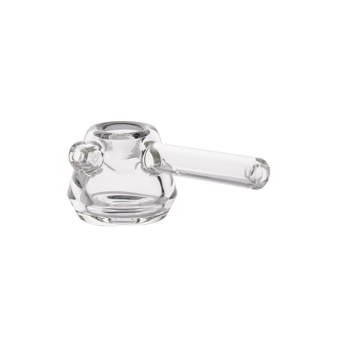 MJ Arsenal Kettle Hand Pipe - Clear Glass with Side Carb - Side View
