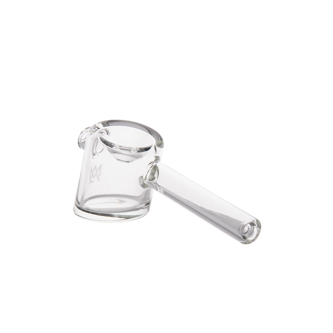 MJ Arsenal Kickstand Hand Pipe - Clear Glass with Ergonomic Design - Side View