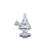 MJ Arsenal King Bubbler, clear borosilicate glass, 45-degree joint, compact design, front view on white background