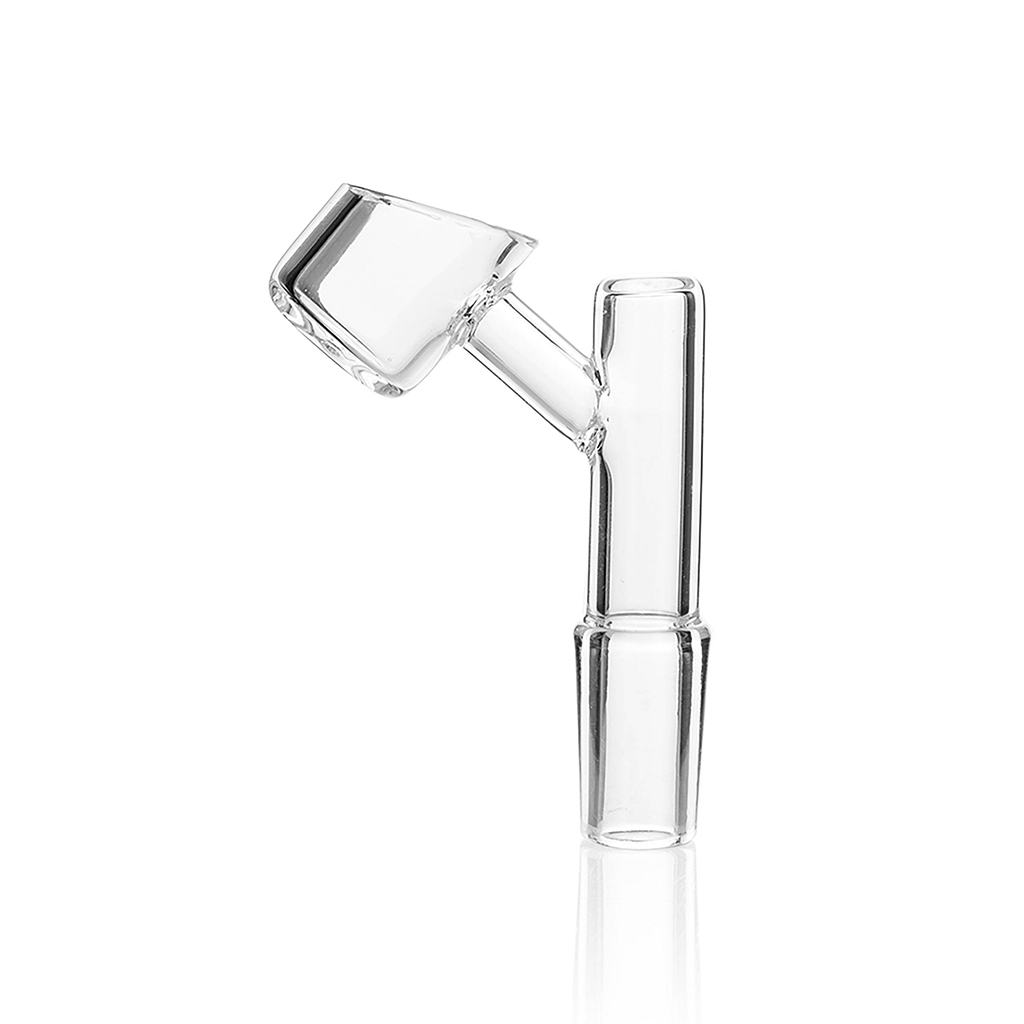 GRAV Quartz Banger 45° Angle - 14mm Male - Clear View on White Background