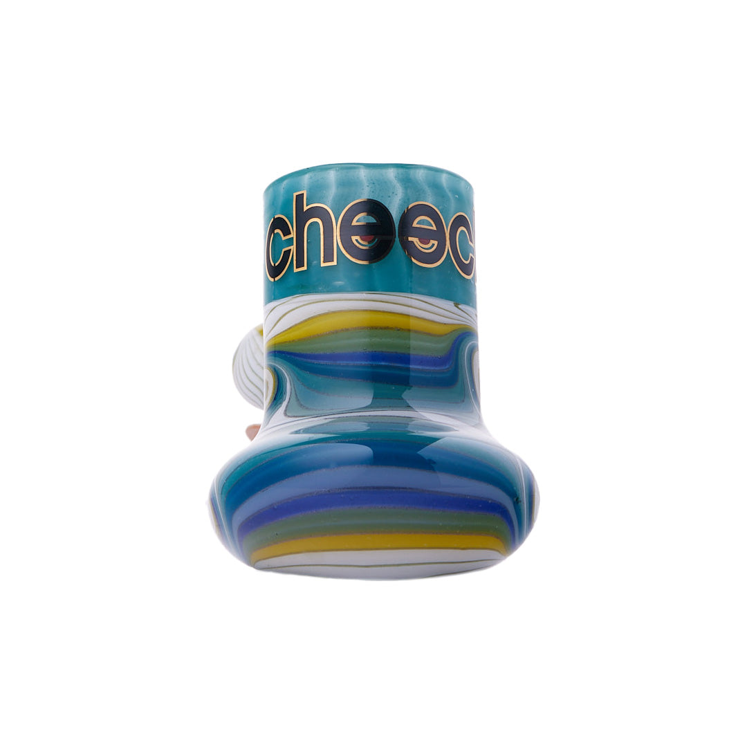 Cheech Glass Wig Wag Bubbler with colorful design - Front View on White Background