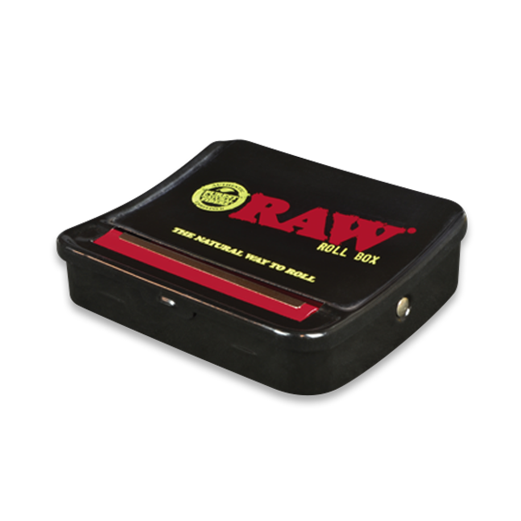 RAW Hemp Plastic 2-Way Roller in Metal - 70mm, front view on a seamless black background