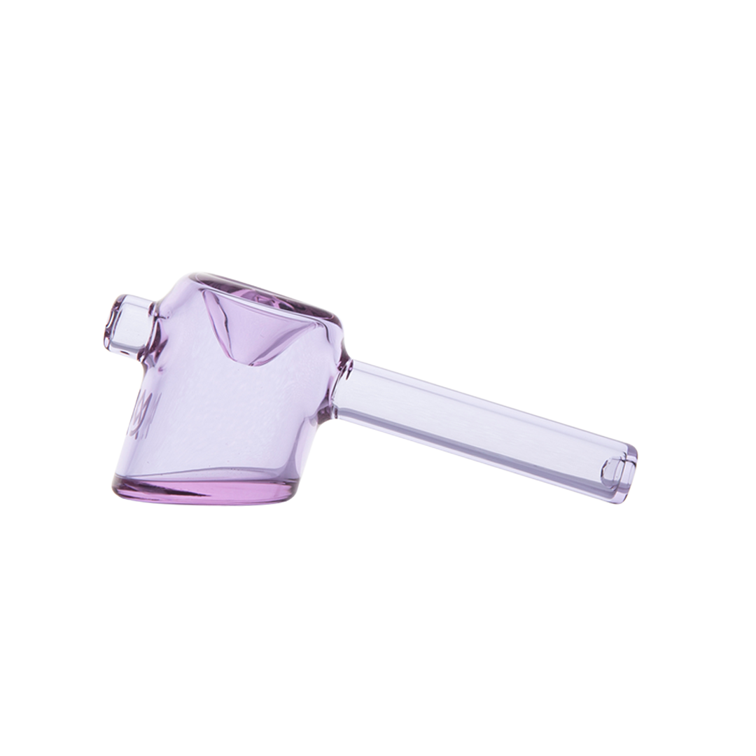 MJ Arsenal Kickstand Hand Pipe in Lavender, Compact Design with Clear Stem, Side View