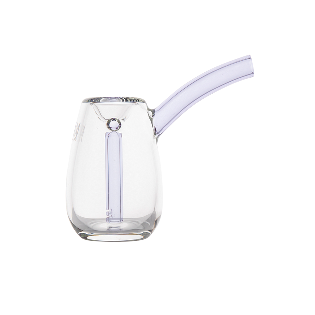 MJ Arsenal Bulb Mini Bubbler in Lavender, 100% Borosilicate Glass, Front View on White