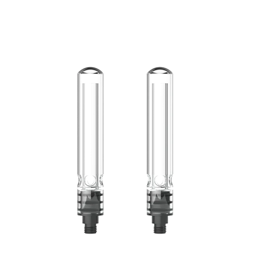 Stündenglass Clear Upstems 2-Pack Small for Bongs, Front View on White Background