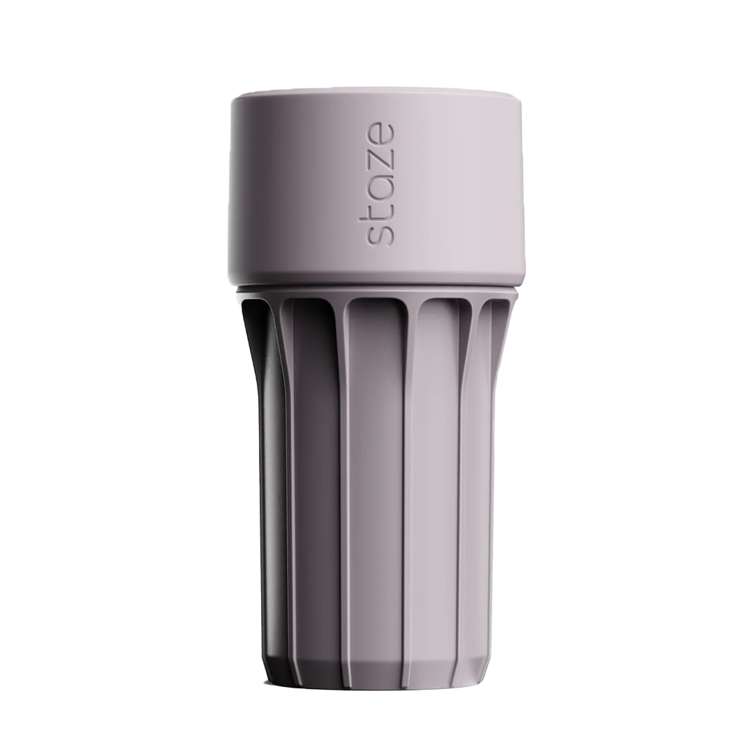 Staze Preserve Stash Jar in Shroom color, front view on a seamless white background