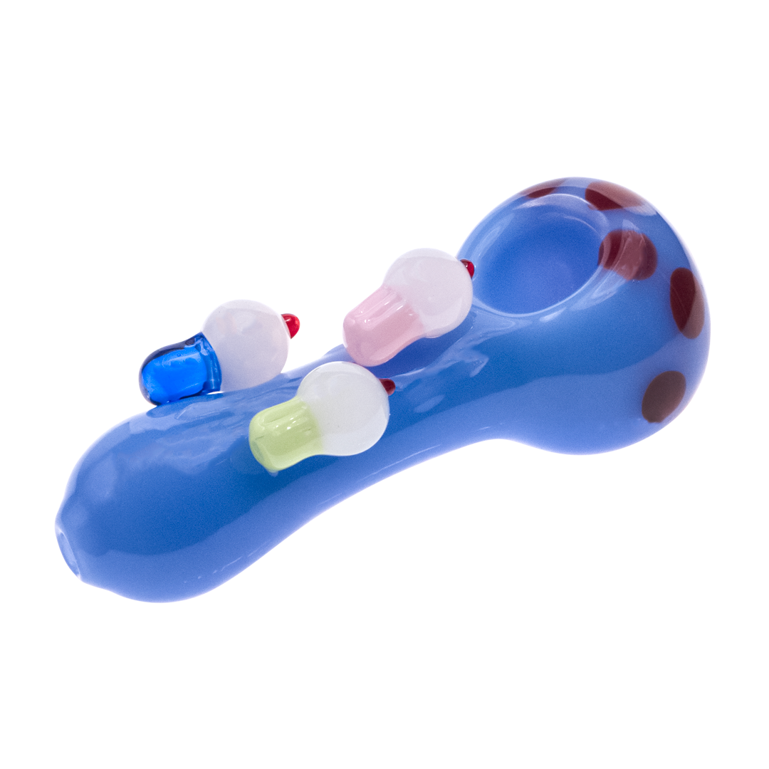 Medusa Customs Cupcake Prismatic Spoon Pipe - Angled Side View on White