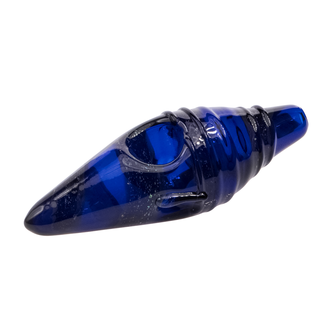 Medusa Customs Tropical Spoon Pipe Conch Shell Design in Blue - Side View
