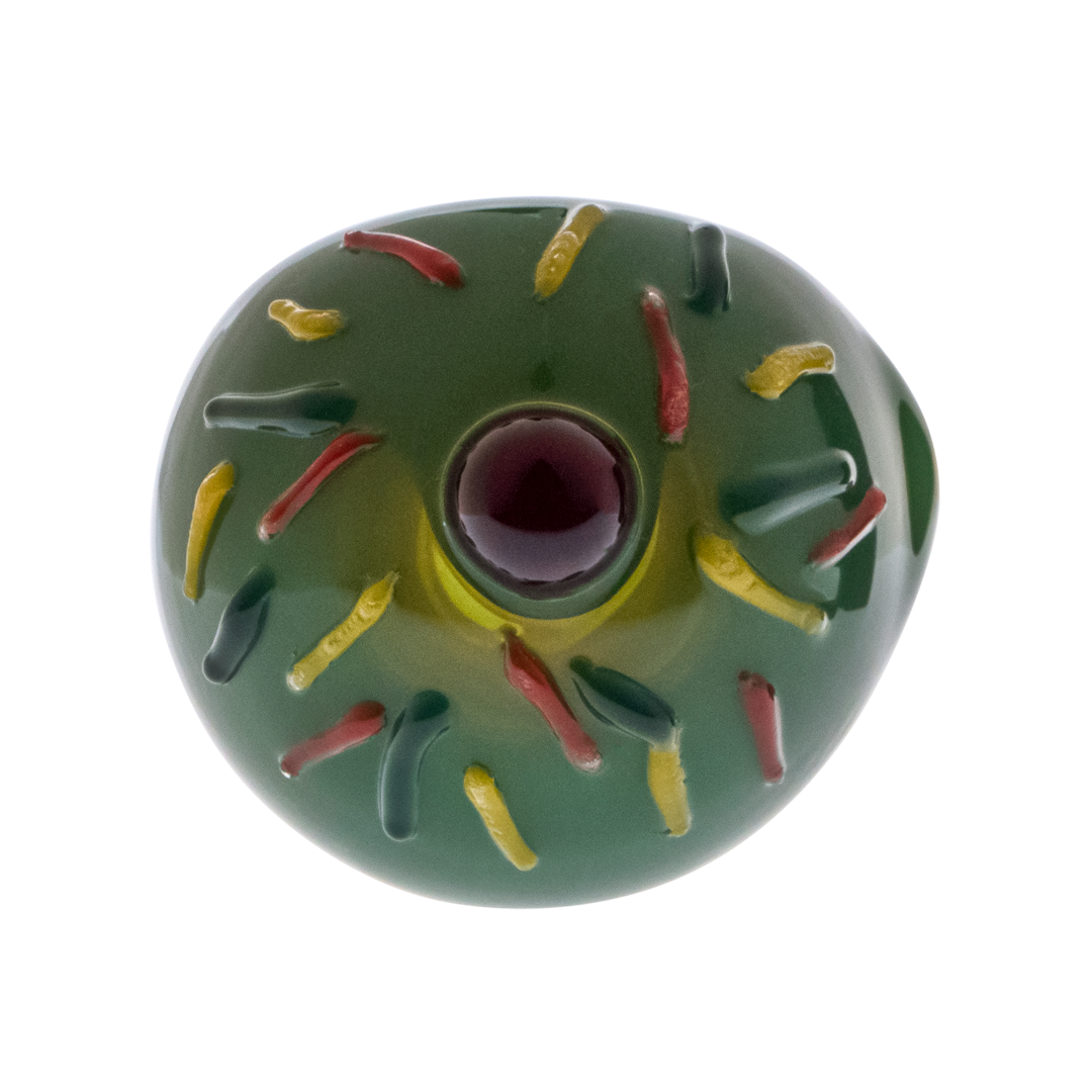 Medusa Customs Tropical Spoon Pipe Top View with Colorful Accents