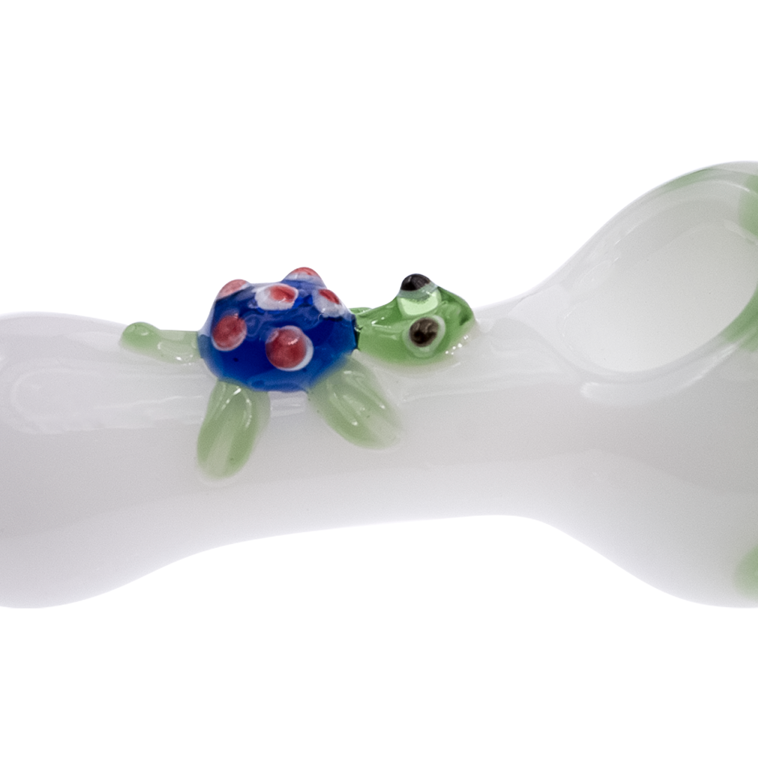 Medusa Customs Tropical Spoon Hand Pipe with Turtle Design - Top View
