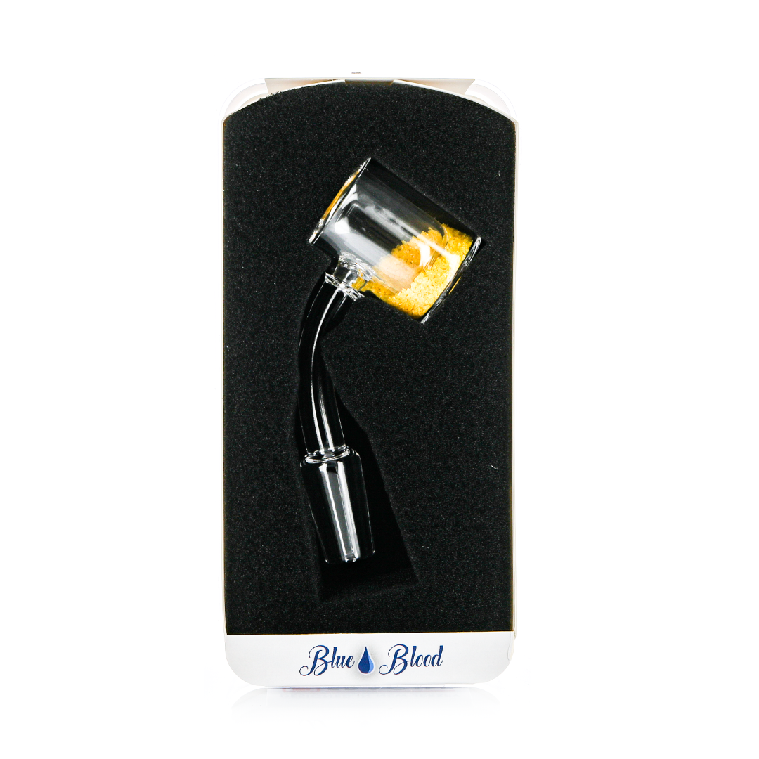 Blue Blood Thermochromic Thermal Banger for Dab Rigs, Front View on Black Background