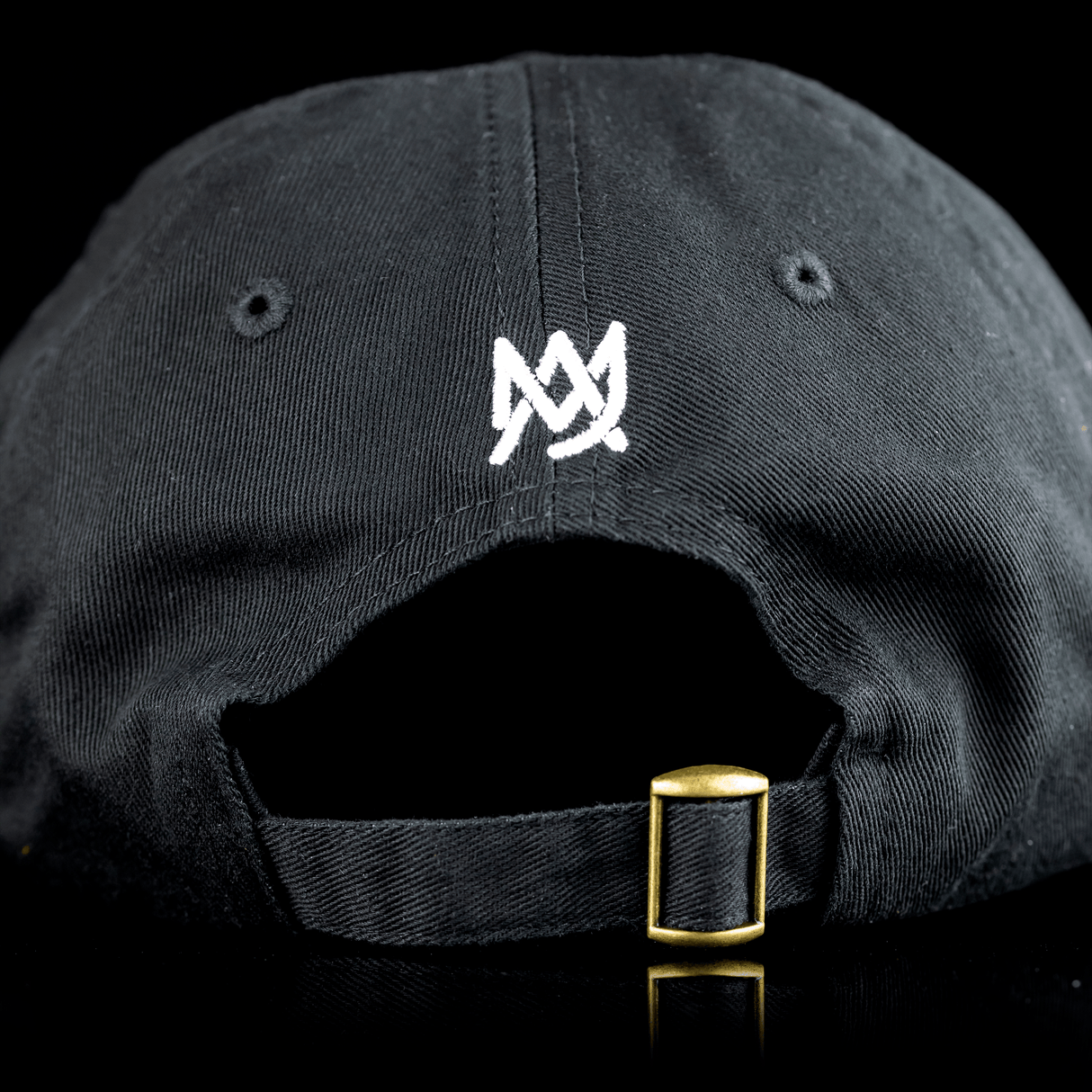 MJ Arsenal Limited Edition Doodle Design Black Fashion Hat, Rear View with Buckle