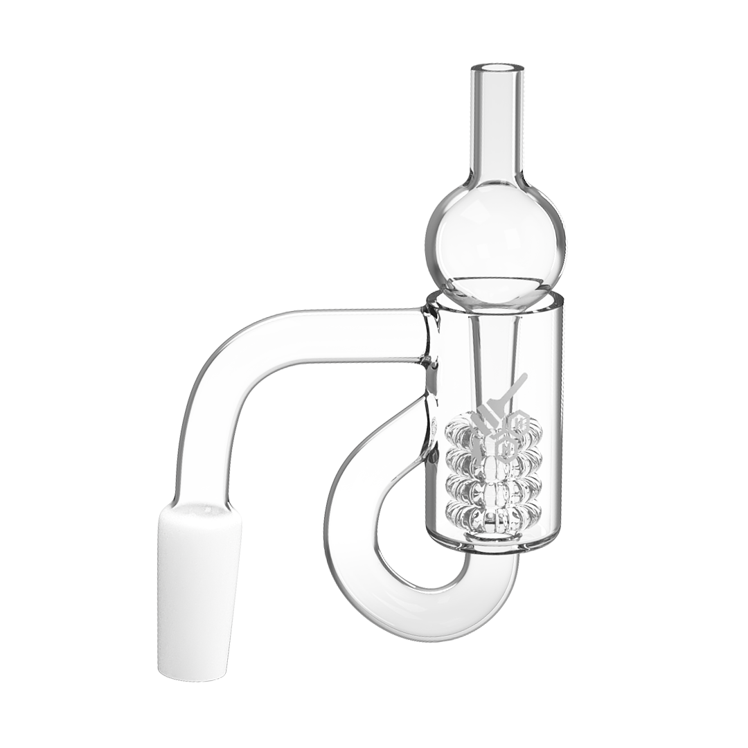 Honeybee Herb Quartz Banger with Flat Top Design, 90 Degree Joint for Dab Rigs, Front View