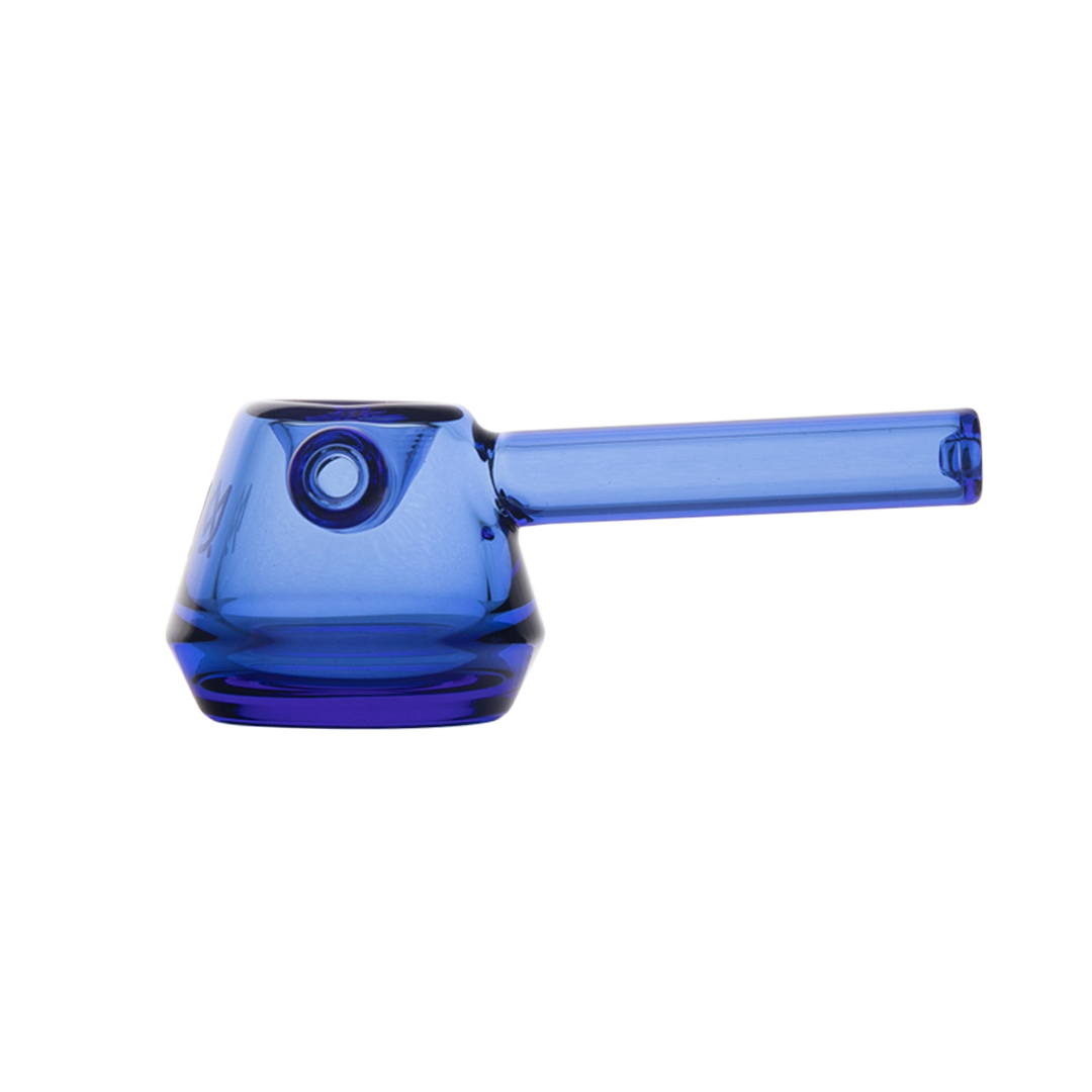 MJ Arsenal Kettle Hand Pipe in Azure, compact design with side carb hole, front view on white background