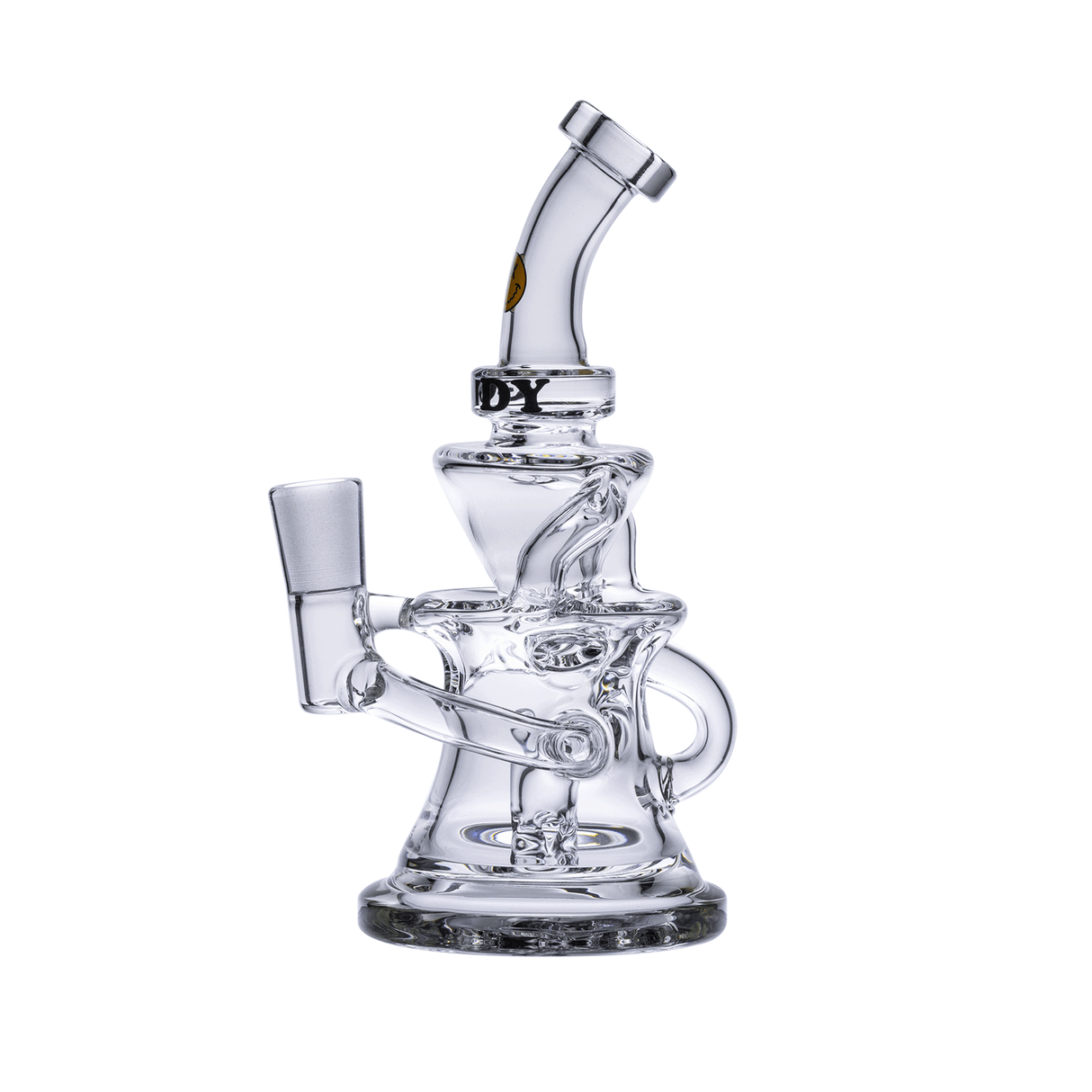 Goody Glass Miss Swiss Mini Dab Rig 4-Piece Kit front view on seamless white background