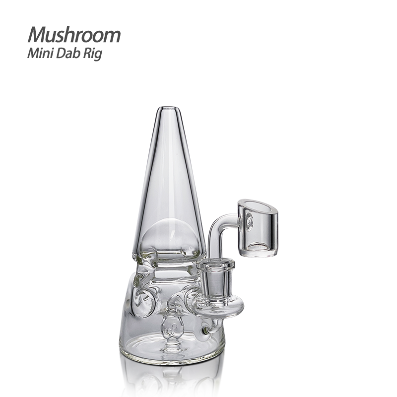Waxmaid 5.71'' Mushroom Mini Dab Rig front view on seamless white background