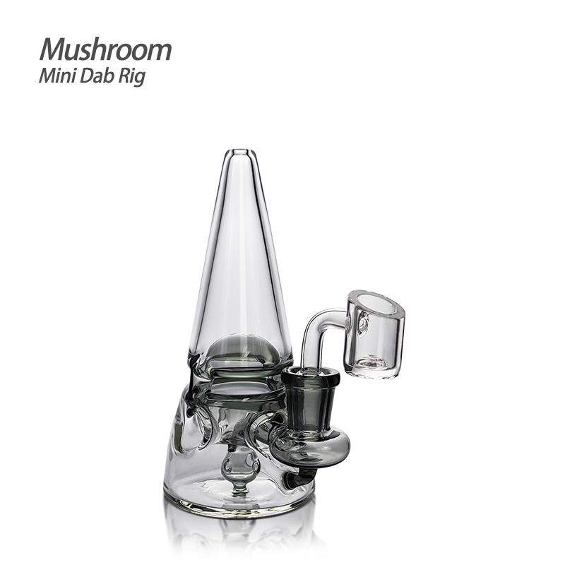 Waxmaid 5.71'' Mushroom Mini Dab Rig Front View on Seamless White Background