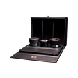 Myster Limited Edition Blacked Out Stashtray Set, Front View on Seamless Black Background