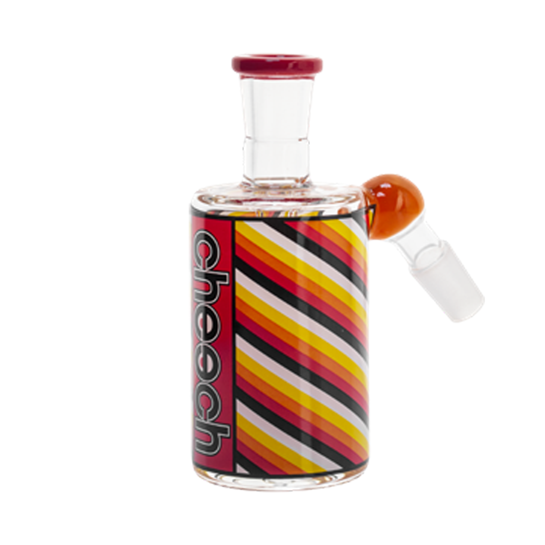Cheech Glass Retro Ash Catcher with 45° Joint, 14mm, Front View on White Background