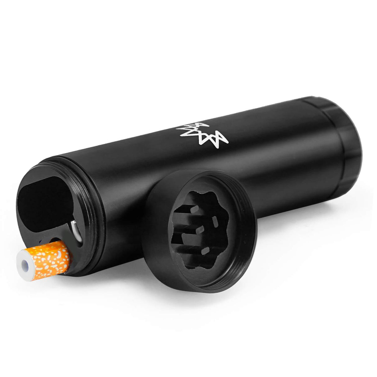 PILOT DIARY Black Portable Dugout with Mini Grinder Lid and One-Hitter - Front View