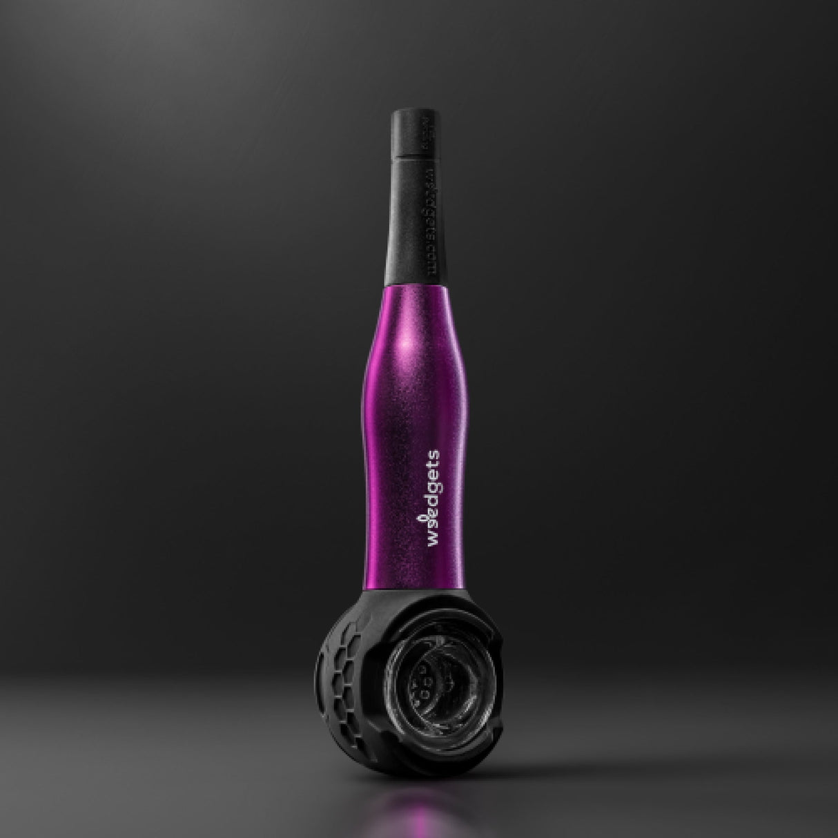 Weedgets Maze-X Pipe in Purple - Waterless Filtering Pipe Front View on Dark Background