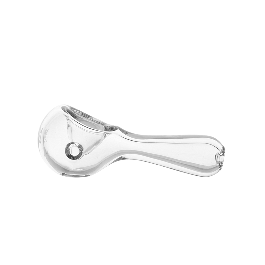 MJ Arsenal Pioneer Hand Pipe in Clear - Compact and Classic Design with Deep Bowl - Side View