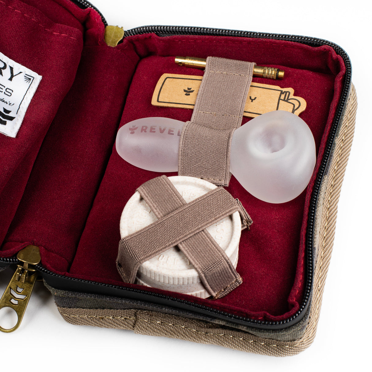 Revelry Supply The Pipe Kit open view displaying contents - Smell Proof and Portable