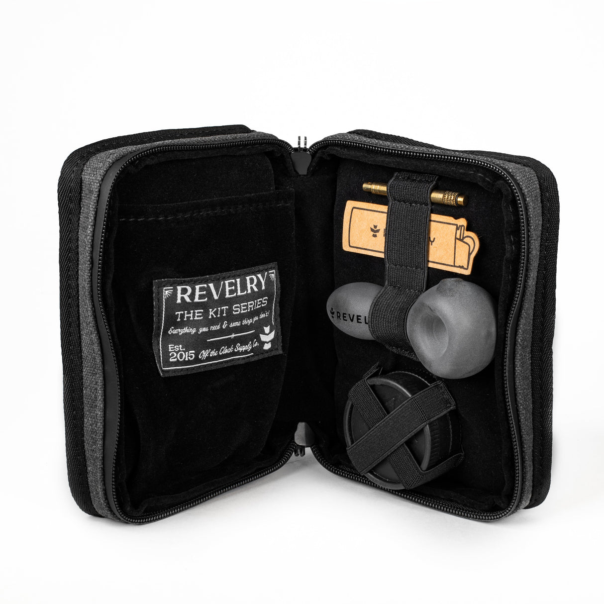 Revelry Supply - The Pipe Kit open view, showing smell-proof compartments with pipe and lighter