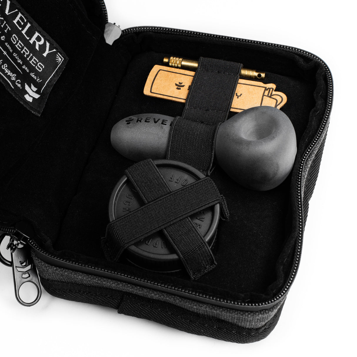 Revelry Supply's The Pipe Kit - Smell Proof Kit open view with contents