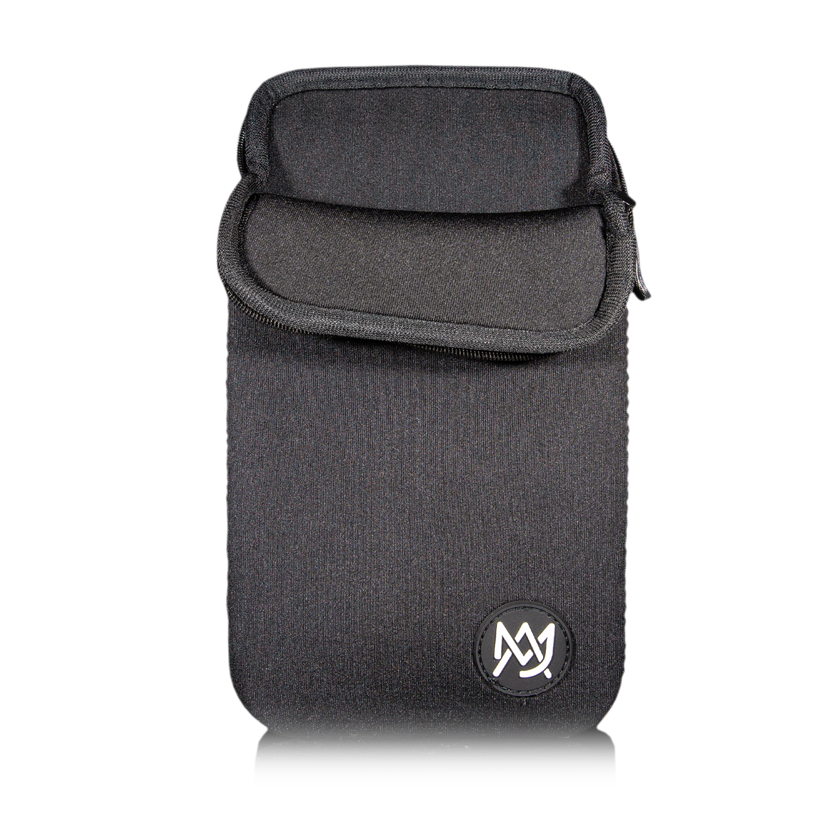 MJ Arsenal Padded Zipper Pouch in Black - Front View with Logo