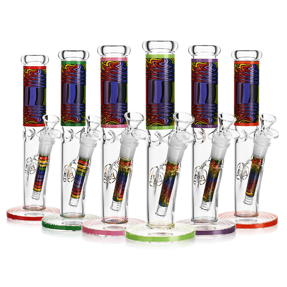 Ritual Smoke Prism 10" Straight Tube Bong in Tangerine with Glass Bowl, Front View