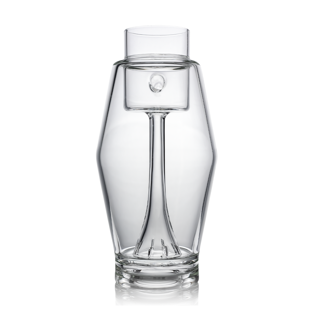 MJ Arsenal Proxy Bubbler, clear borosilicate glass, front view on white background