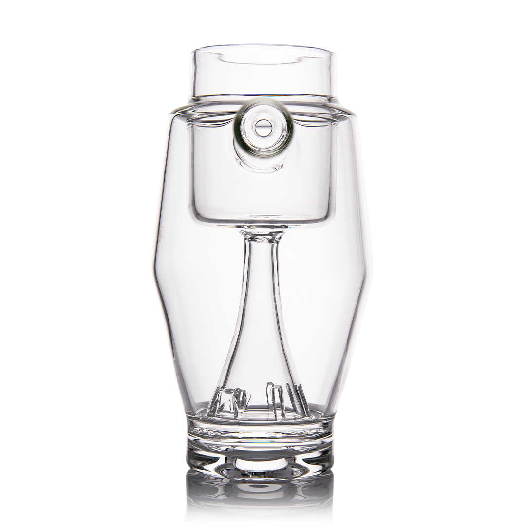 MJ Arsenal Proxy Bubbler Mini - Clear Glass Dab Rig Front View on White Background