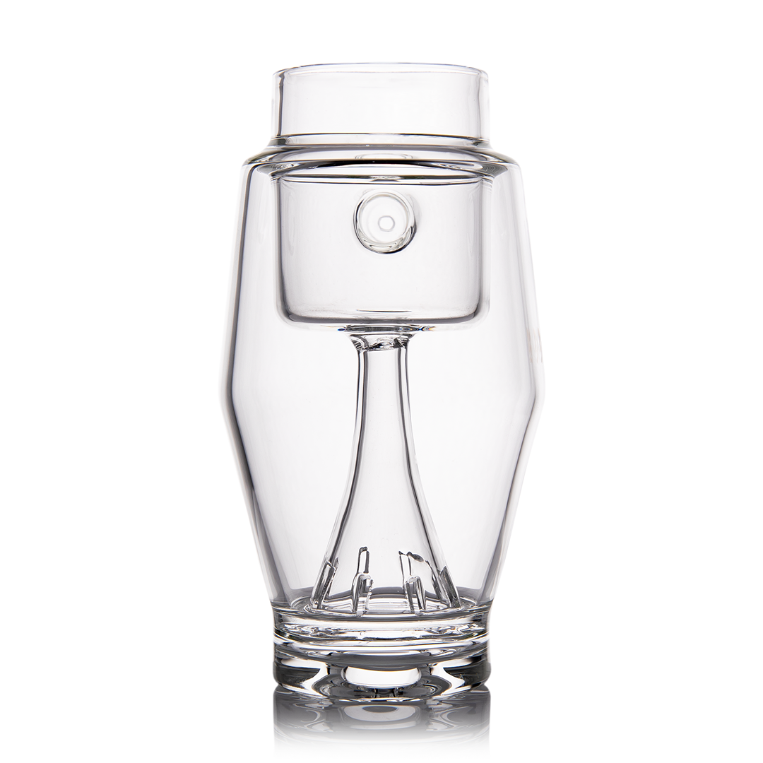 MJ Arsenal Proxy Bubbler Mini, compact glass dab rig, front view on white background