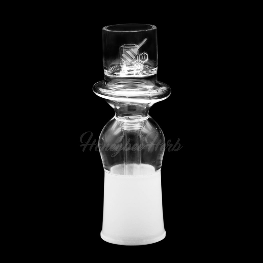 Honeybee Herb CORE REACTOR BARREL QUARTZ NAIL, clear design, for dab rigs and e-rigs, front view on white background