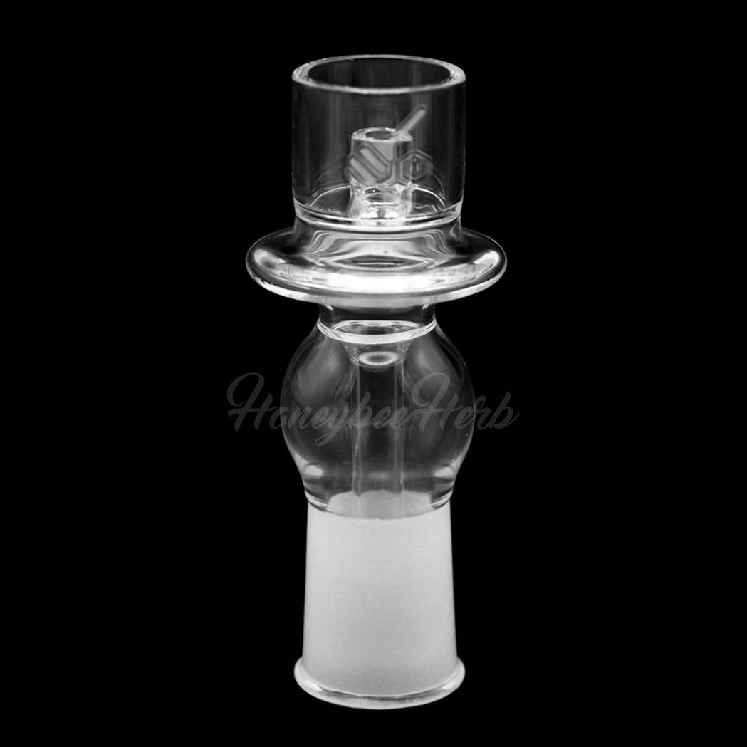 Honeybee Herb CORE REACTOR BARREL QUARTZ NAIL, clear design for dab rigs, front view on white background