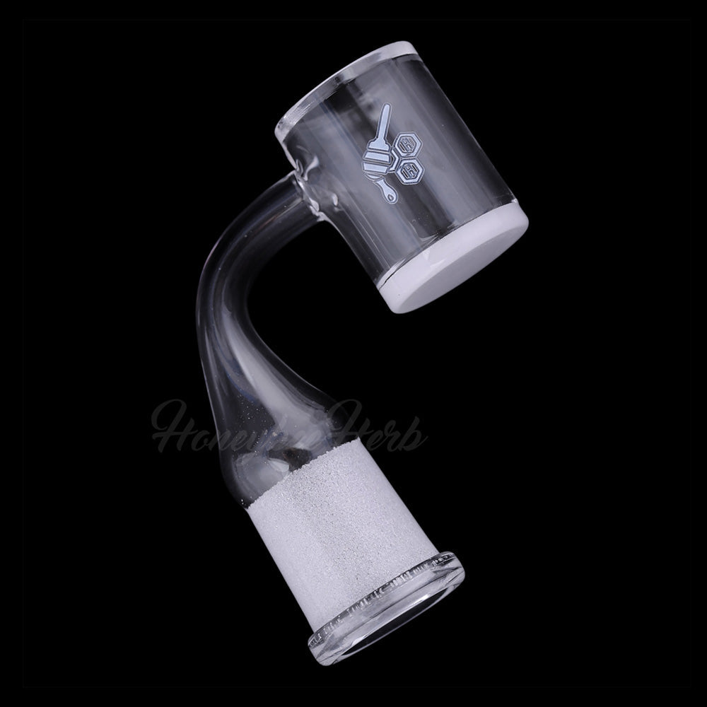 Honey & Milk Bevel Quartz Banger 90° by HoneybeeHerb, Clear Flat Top Design, 25mm for Dab Rigs