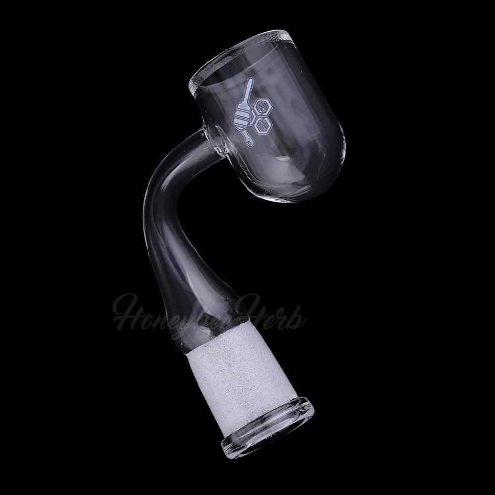 Honeybee Herb Honey Bevel Bowl Quartz Banger at 90Β° Angle for Dab Rigs, Clear Design