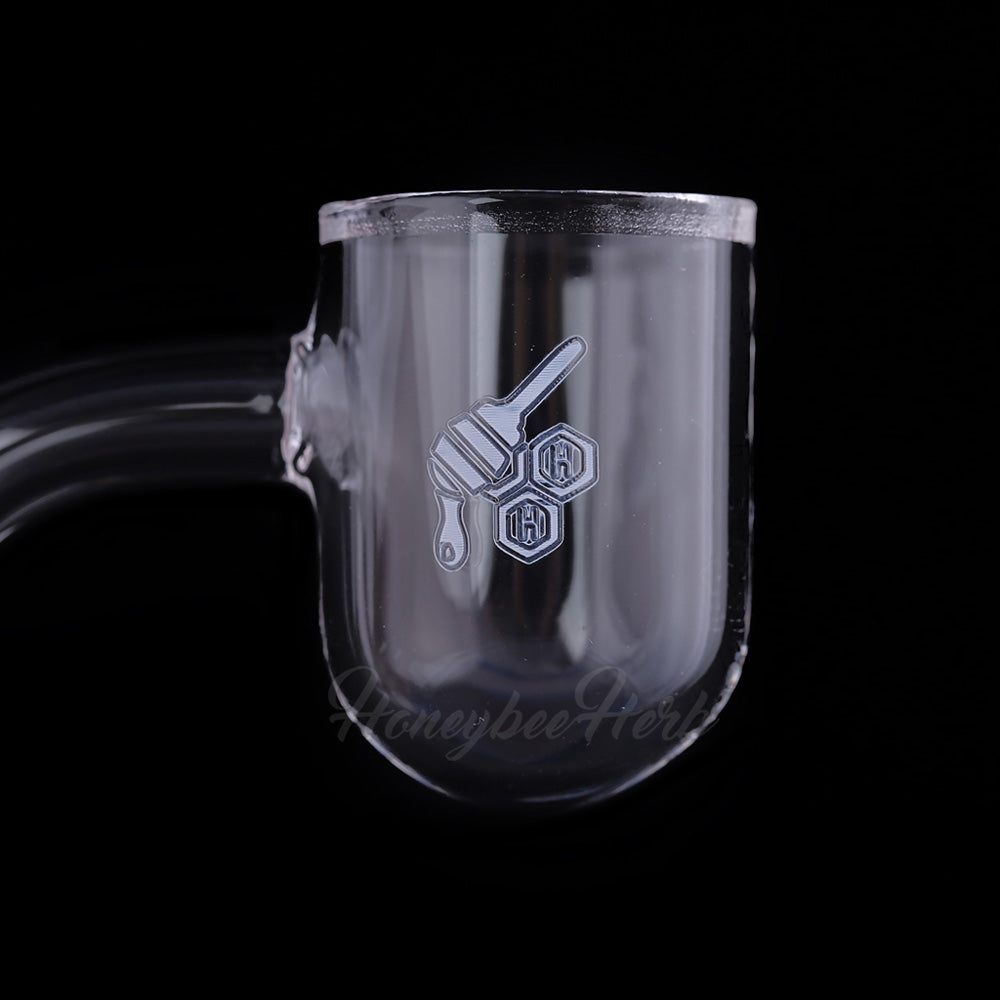 Honeybee Herb Quartz Banger Bevel Bowl 45Β° Degree Angle for Dab Rigs on Black Background