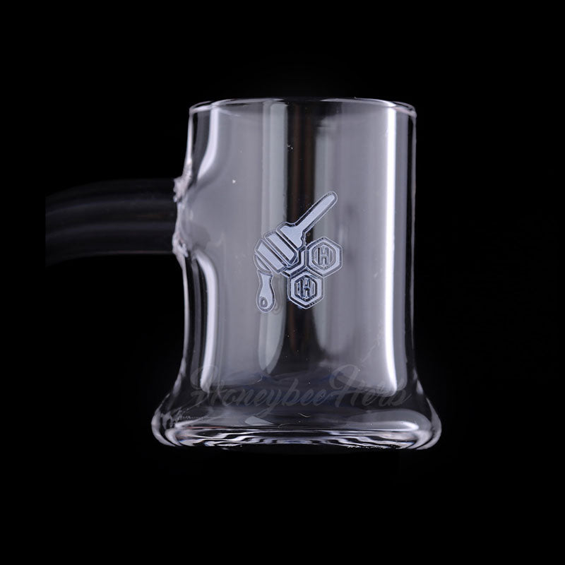 Honey Mug Quartz Banger by Honeybee Herb, 90Β° joint angle, clear, 25mm flat top design