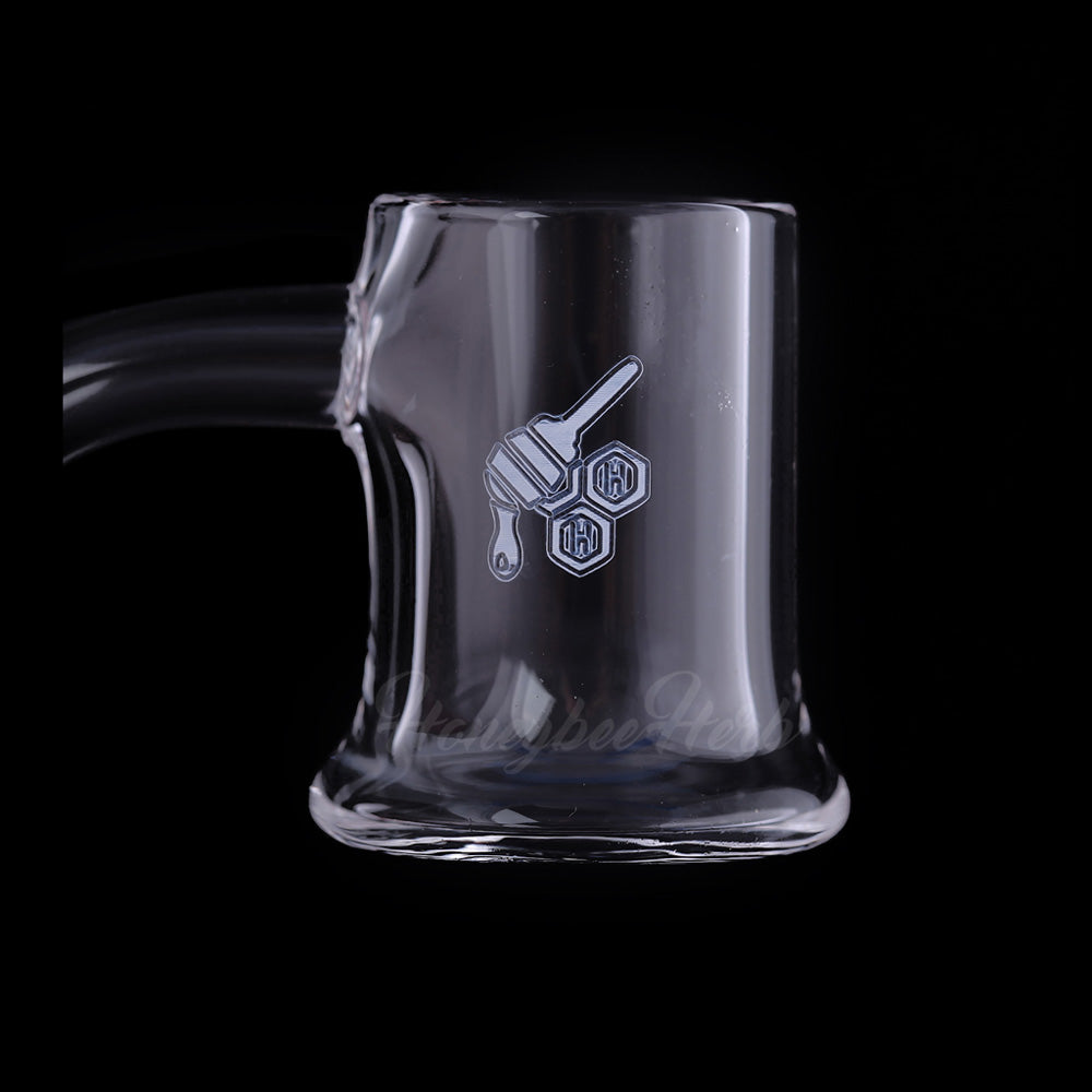Honey Mug Quartz Banger 45Β° Degree by Honeybee Herb, clear flat top design, for dab rigs