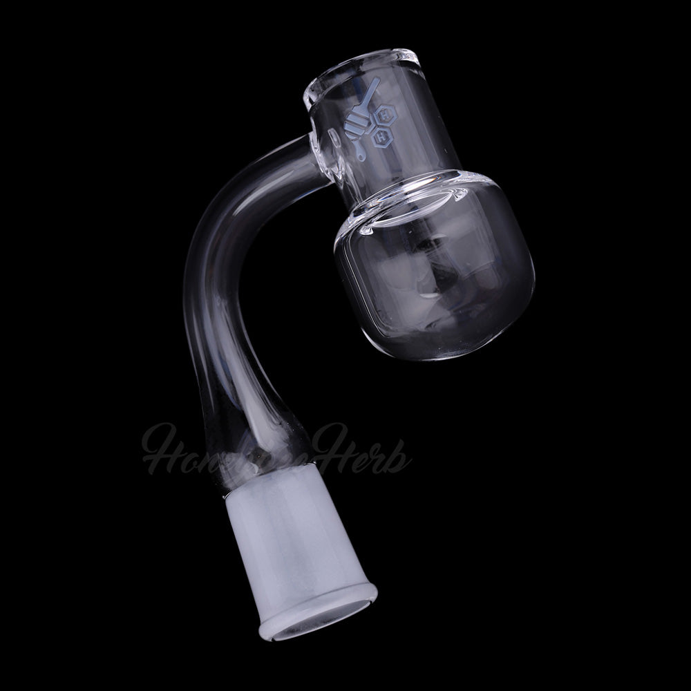Honey Kettle Quartz Banger 90° Degree by Honeybee Herb, 14mm Female Joint, Clear Flat Top Design