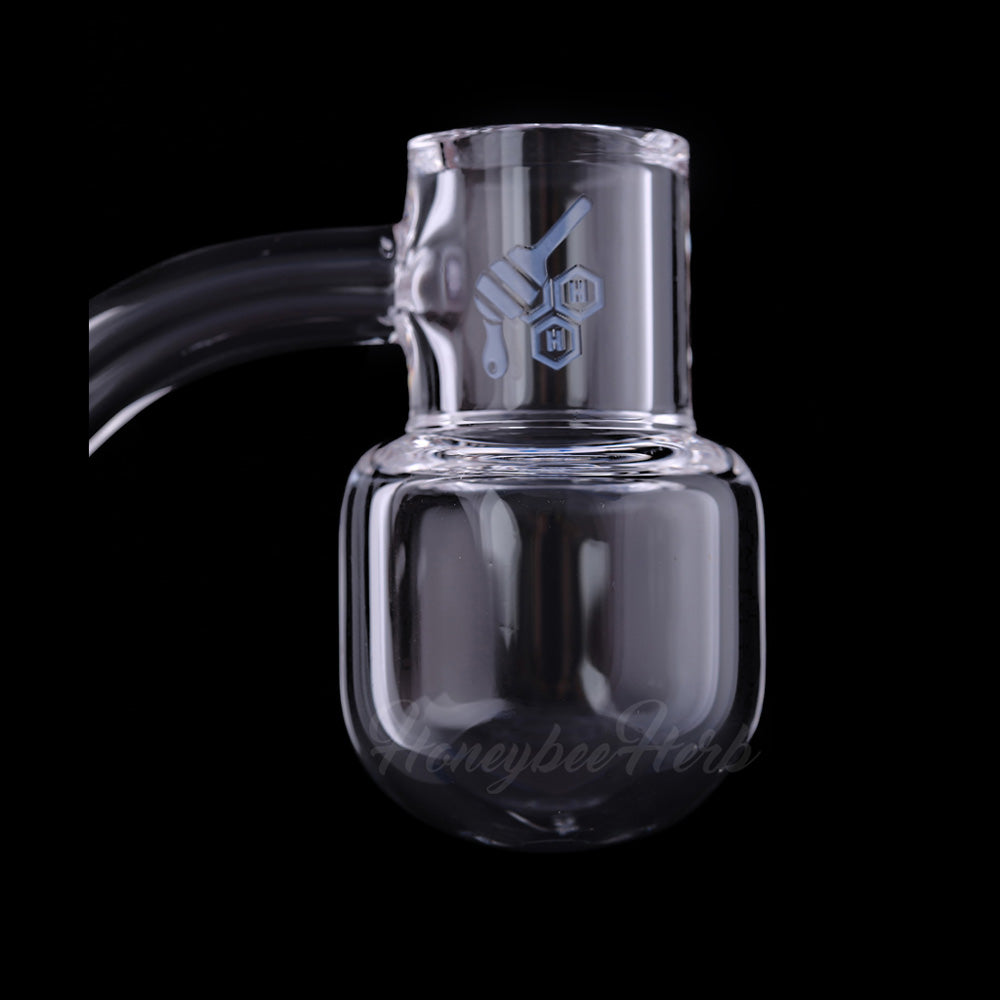 Honey Kettle Quartz Banger 45Β° Degree by Honeybee Herb, Clear Flat Top Design, for Dab Rigs