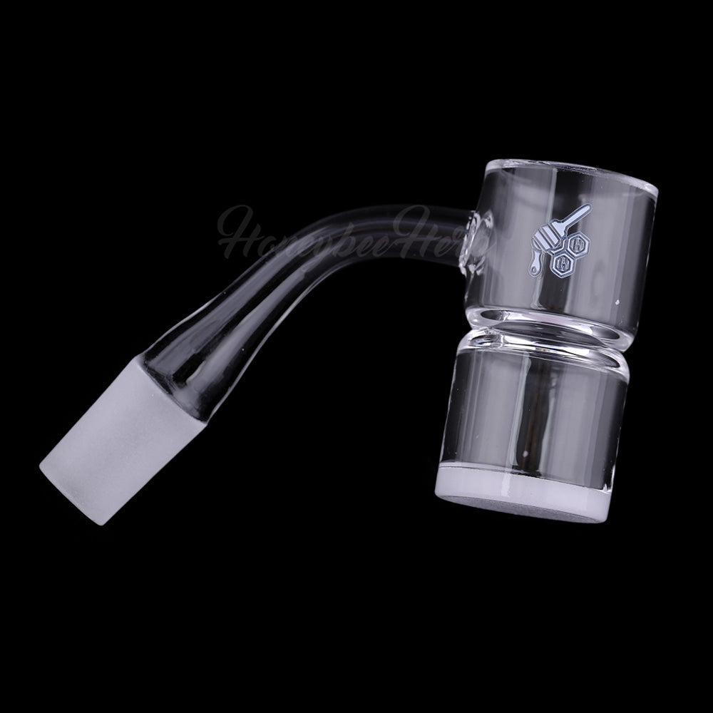 Honeybee Herb Honey & Milk Bevel Splash Bucket, 45° Male Joint, Clear Quartz Side View