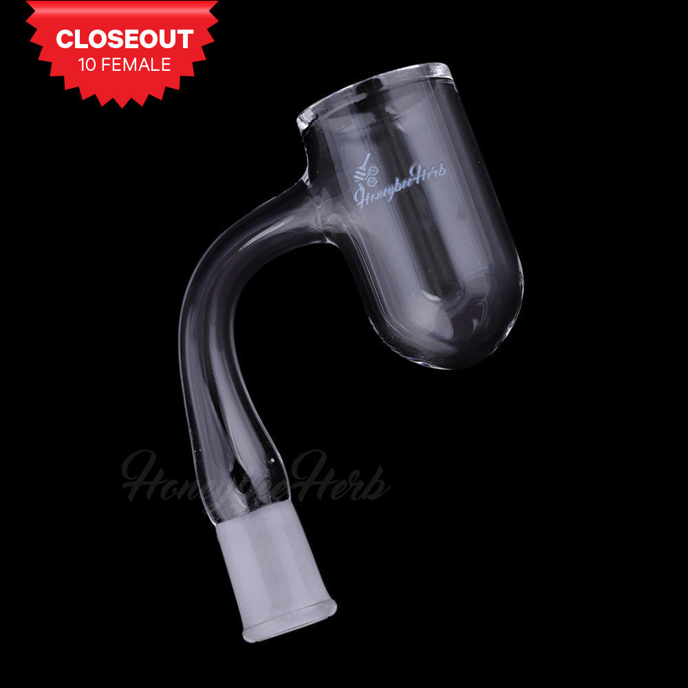 Honeybee Herb Quartz Banger with Deep Bowl, 90Β° Angle, 10mm Female Joint - Side View