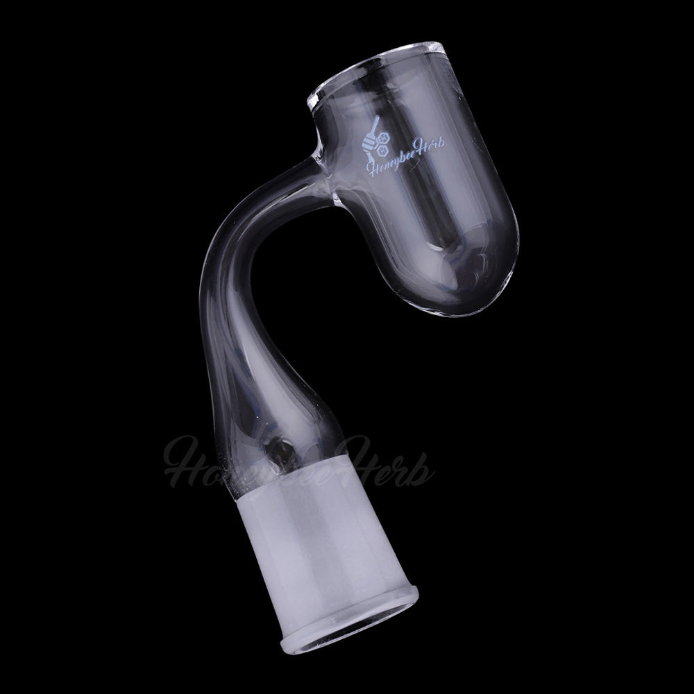 Honeybee Herb Quartz Banger with 90Β° Angle, Deep Bowl Design for Dab Rigs - Clear, 25mm